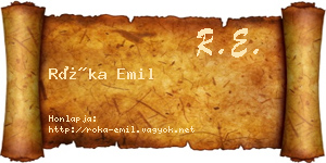 Róka Emil névjegykártya